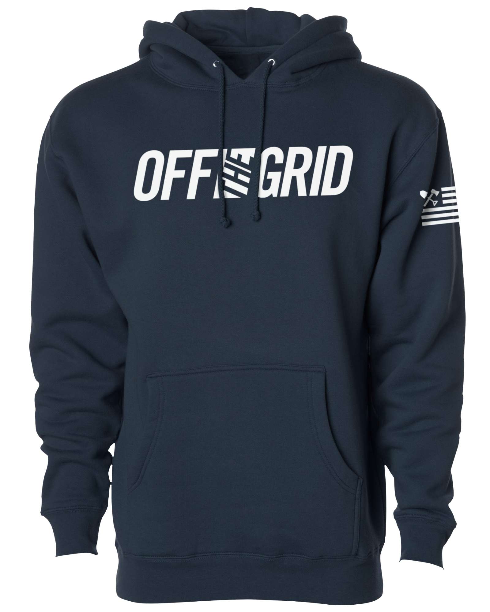 Solid Logo Hoodie - BLK and Slate NVY