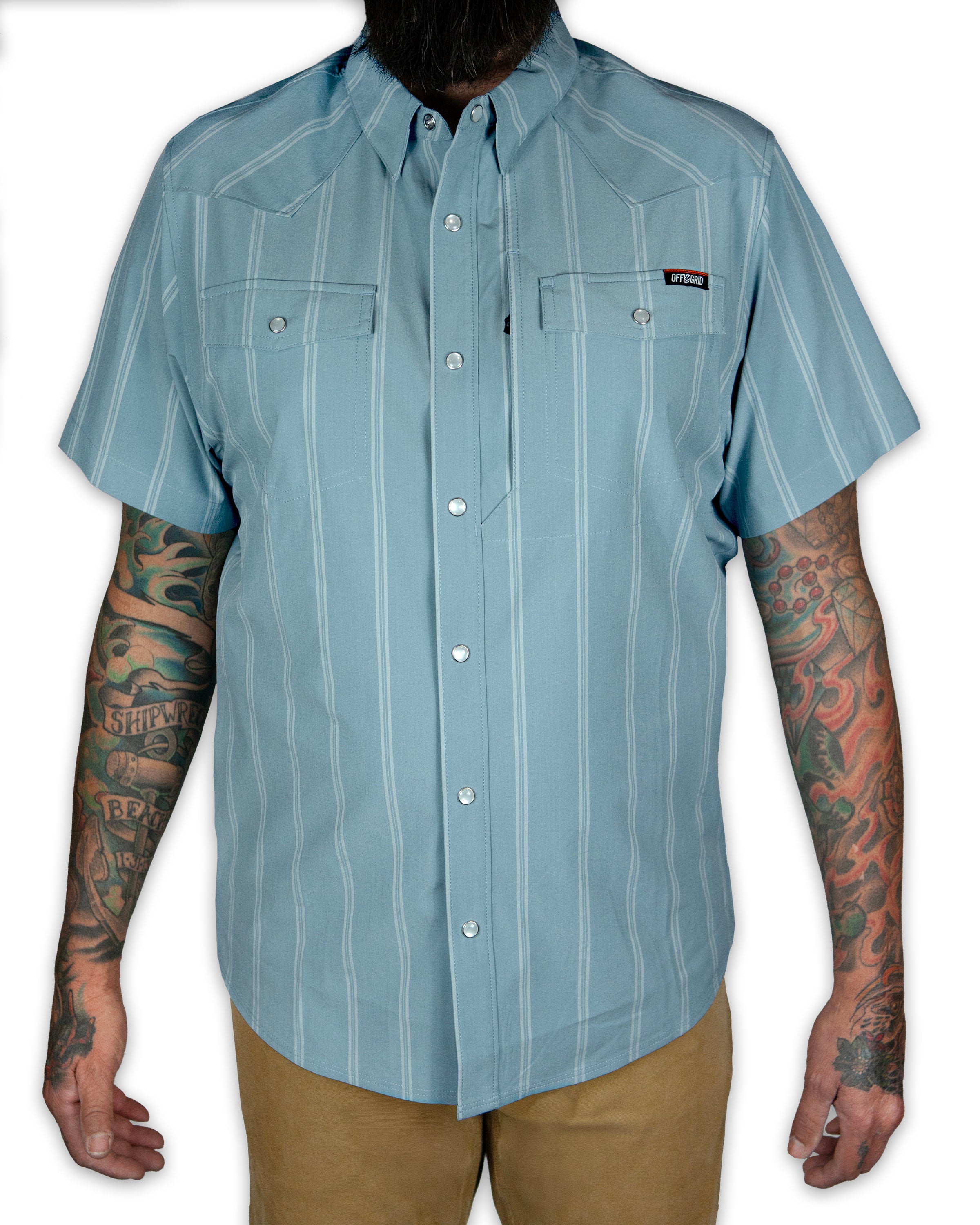 Daryll SS Shirt - Mid Blue