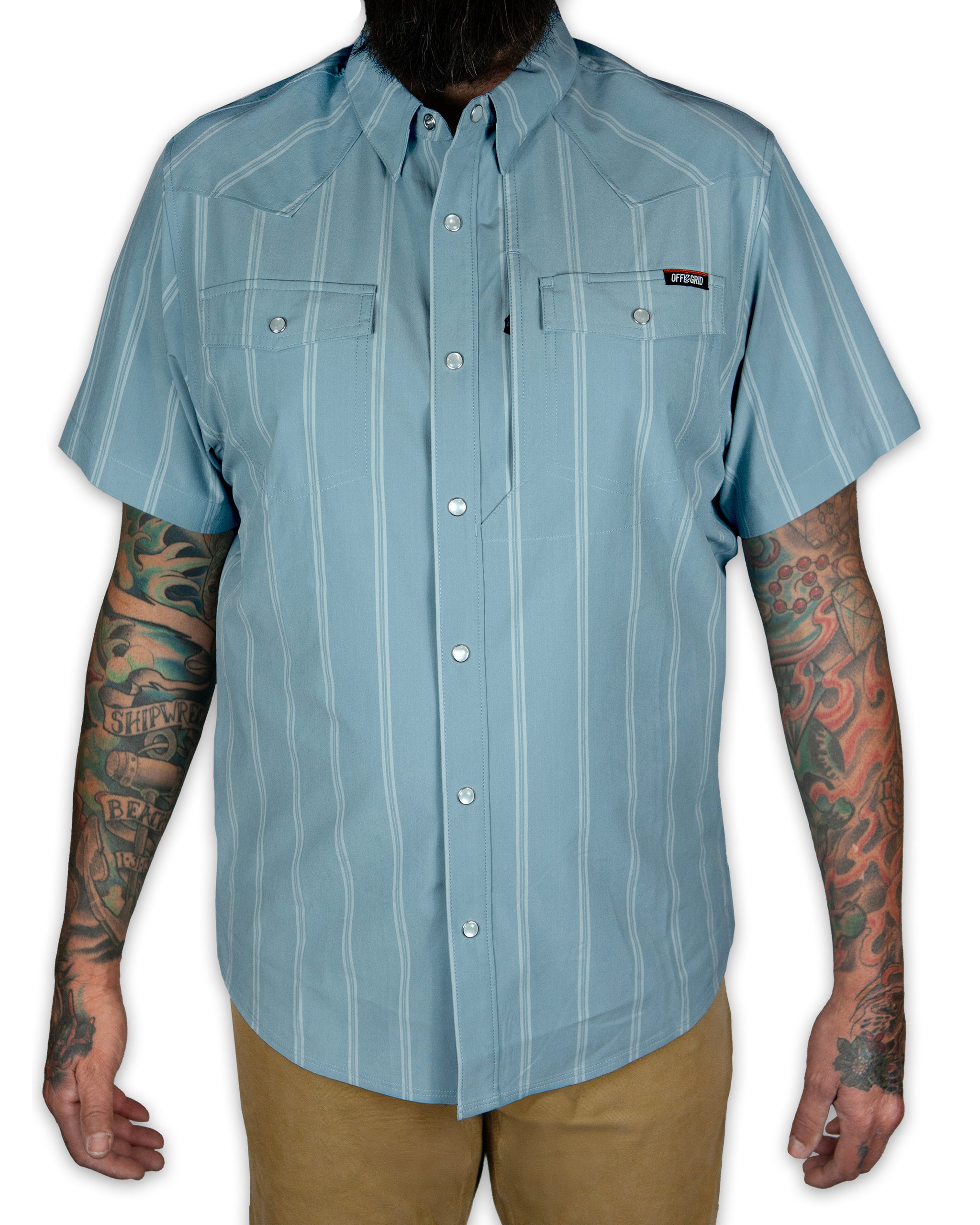 Daryll SS Shirt - Mid Blue