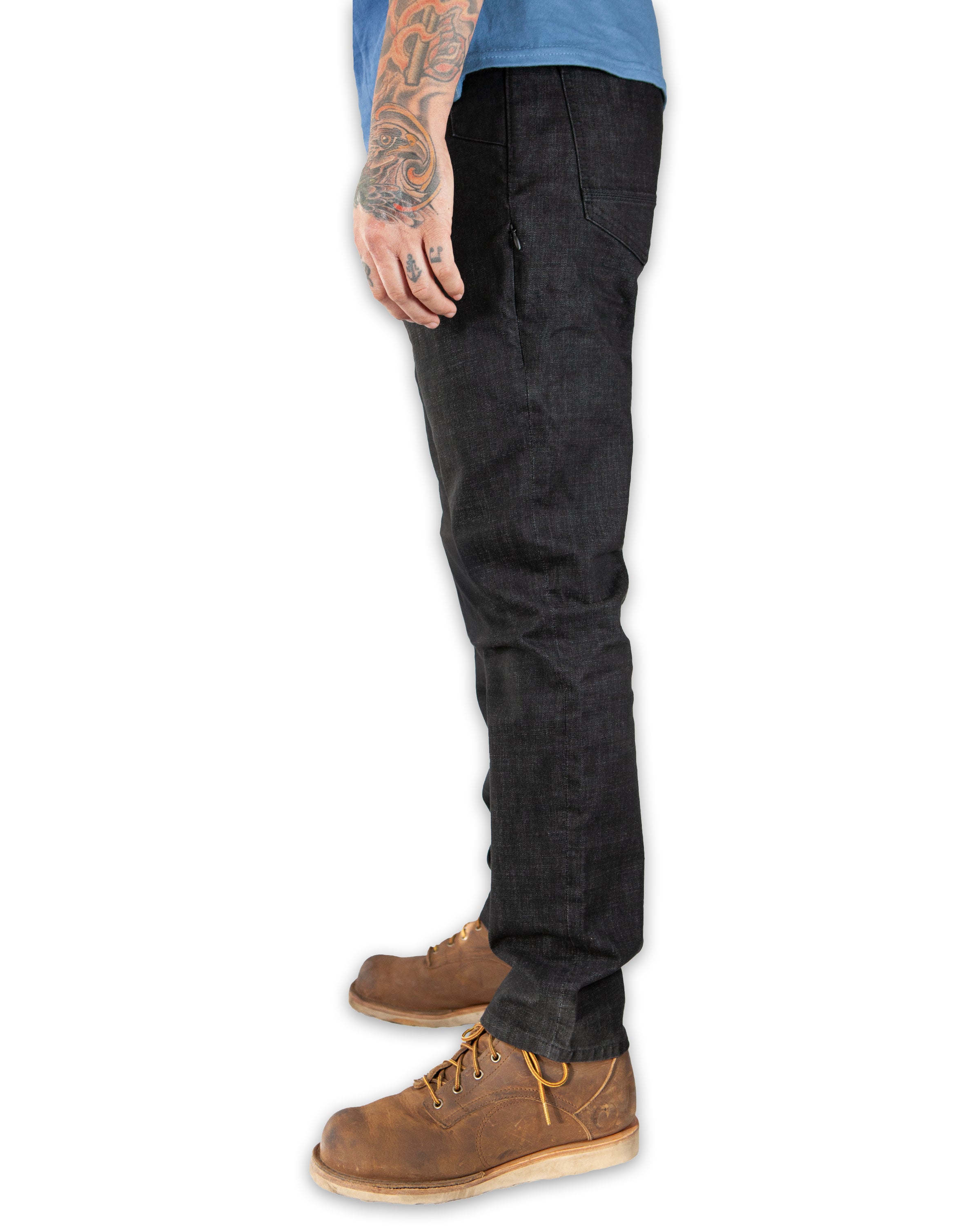 Hideout Denim Taper Fit Pants - Black