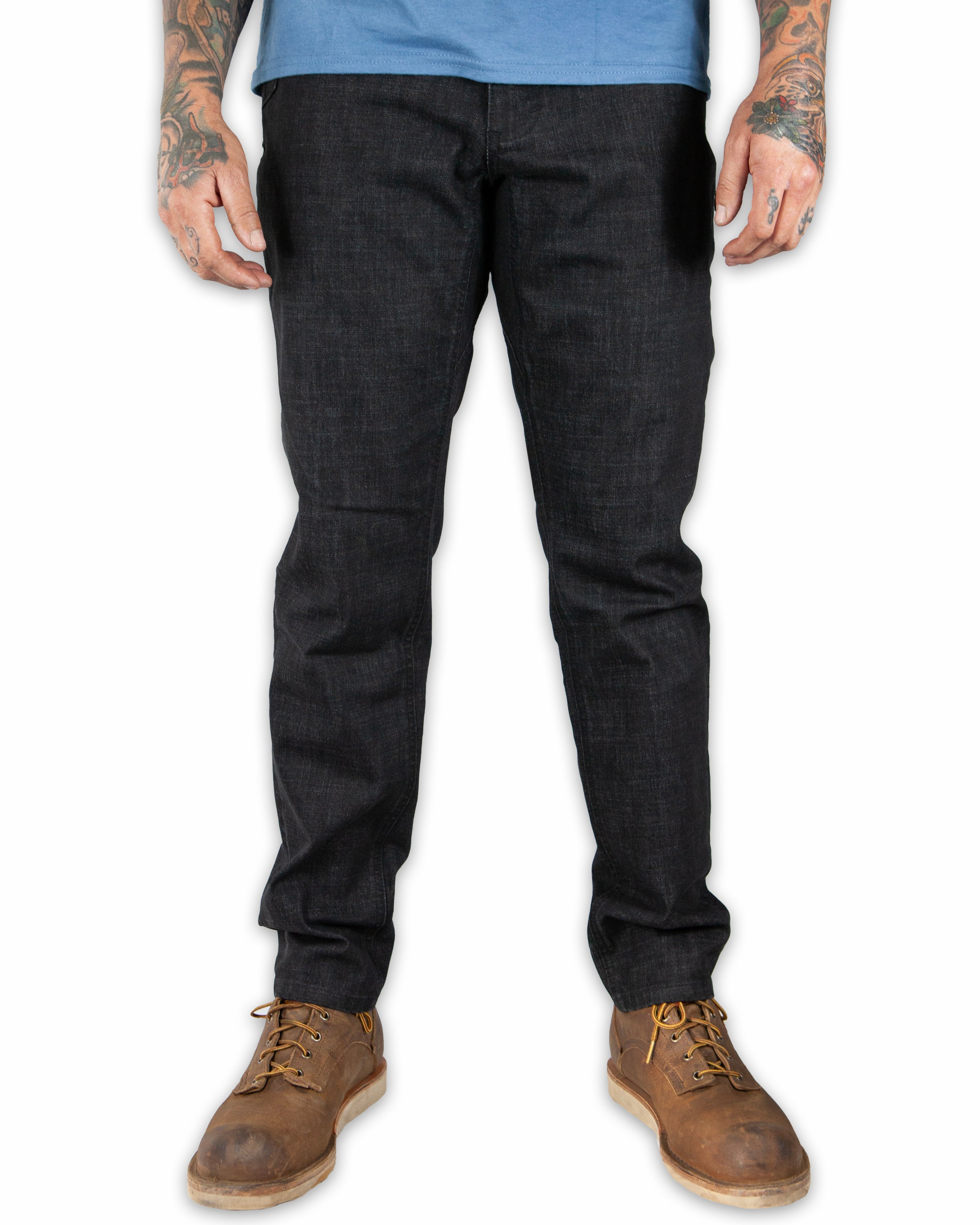 Hideout Denim Taper Fit Pants - Black