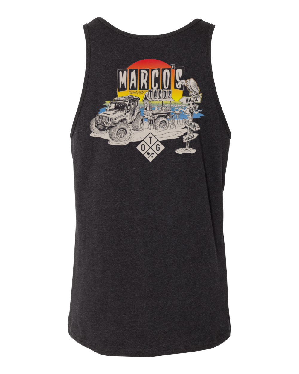 Marcos Tacos Tank - Charcoal Black